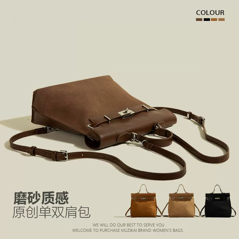 Retro handheld fashionable capacious travel bag, matte backpack