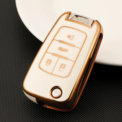 Car key bag: gl8es folding clear shell car - white-4-keys