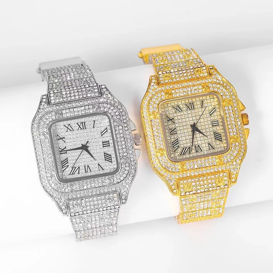 HipHop watches fashion square star rhinestone wrist watch quartz watch hip hop watch diamond watch