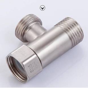 Three-Way Water Diverter Valve, One In, Two Out, Angle Valve, Water Diverter, Faucet, One Point, Two Live Adapter, 304 Non-Marking