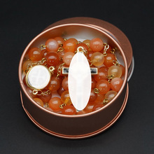 天然玛瑙玫瑰念珠手链意卡米诺复古欧美十字罗马水晶代发