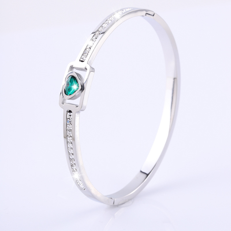 Brazalete de acero de titanio lujoso ligero amor de tendencia brazalete de zircón universal mujer explosión transfronteriza nicho pulsera de alto nivel image 14