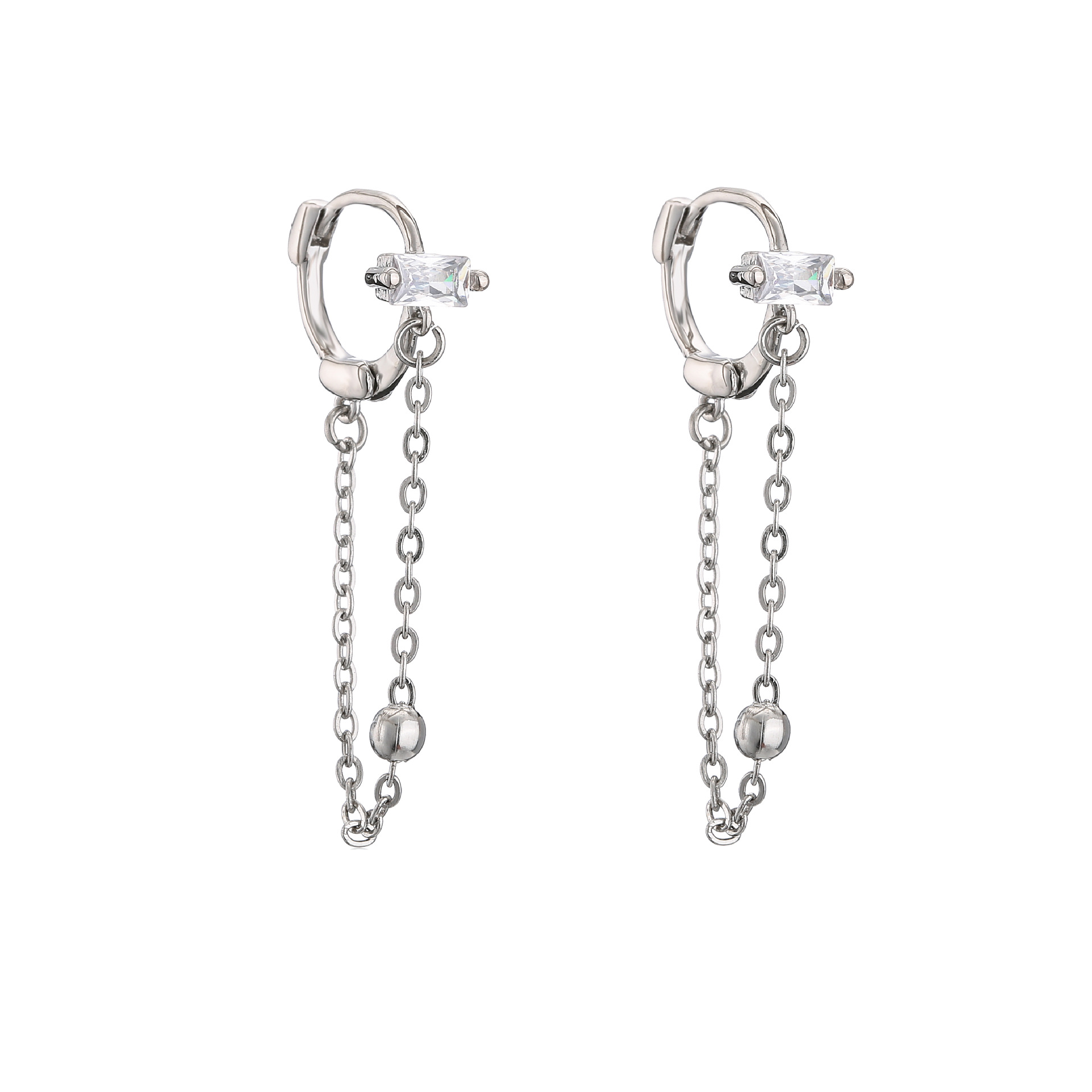 10g Weight Zircon Inlay Material Earrings Classification Wedding, Birthday Occasion Copper Material Geometric Pattern Women'S Gender Plating Design Fashion Style Fashion Geometric Plating Copper Zircon Earrings 8