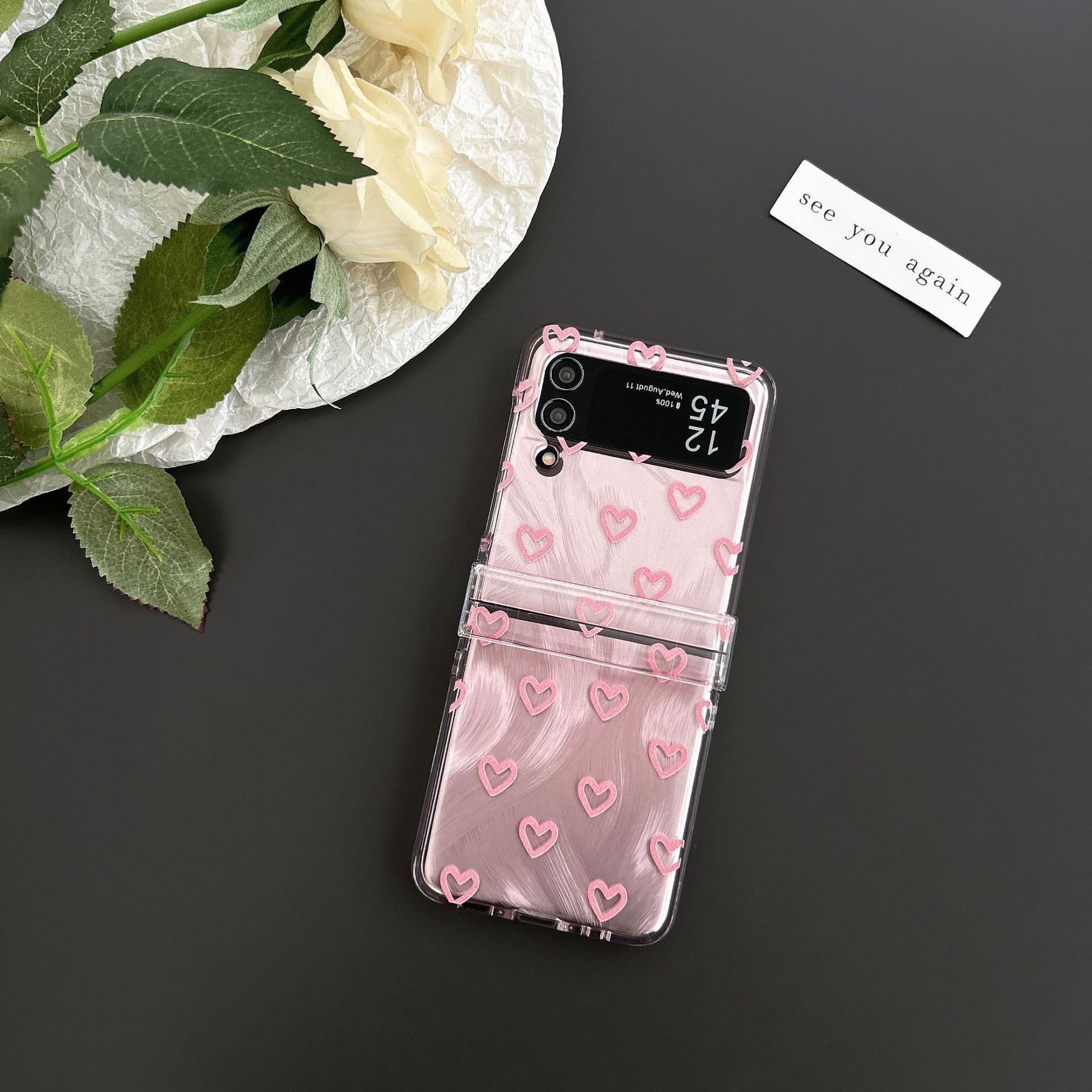 Love Bow for Samsung Galaxy Z Flip5 Phone Case Zflip4/3 Folding Screen Saver Sheath_voghion.com