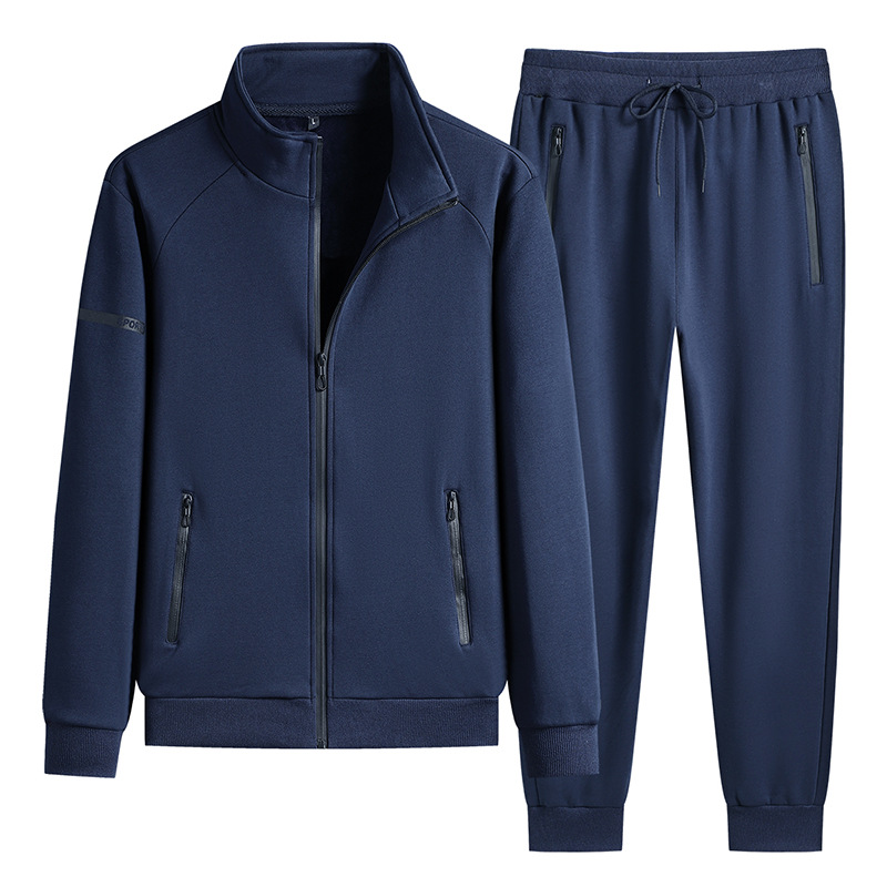 Algodón transfronterizo ocio calentamiento conjunto hombre de mediana edad otoño y invierno acolchado sudadera con capuzas grandes