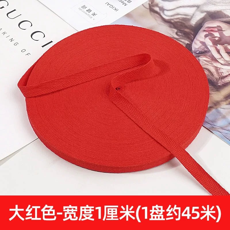 1cm de color algodón herringbone banda de borde de ropa textil casera banda de borde rodante banda de borde de cuello trasero chaqueta cuello prensado banda de borde