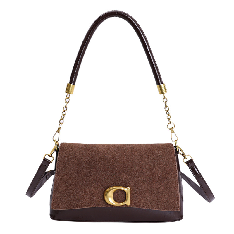 2025 invierno nuevo estilo extranjero transfronterizo bolsas de palo, bolsas de estilo retro con tapa de hombro inclinada, bolsas inferiores