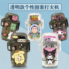 Kurome transparent pink flame lighter necklace windproof cute cartoon girl gift boyfriend creative lighter wholesale