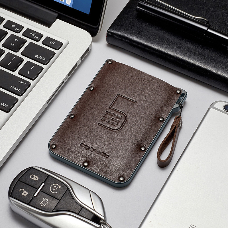 5-Card Slim Ultra-Thin Cowhide Leather Wallet for Men and Women, Premium Pull-Out Bank & Credit Card Holder with RFID Blocking