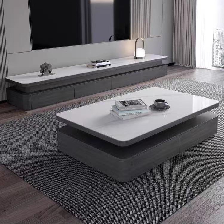 Kk Modern Accessible Luxury Slate Coffee Table Tv Cabinet Combination Accessible Luxury Simple Small Apartment Living Room Slate Tv Cabinet Coffee Table