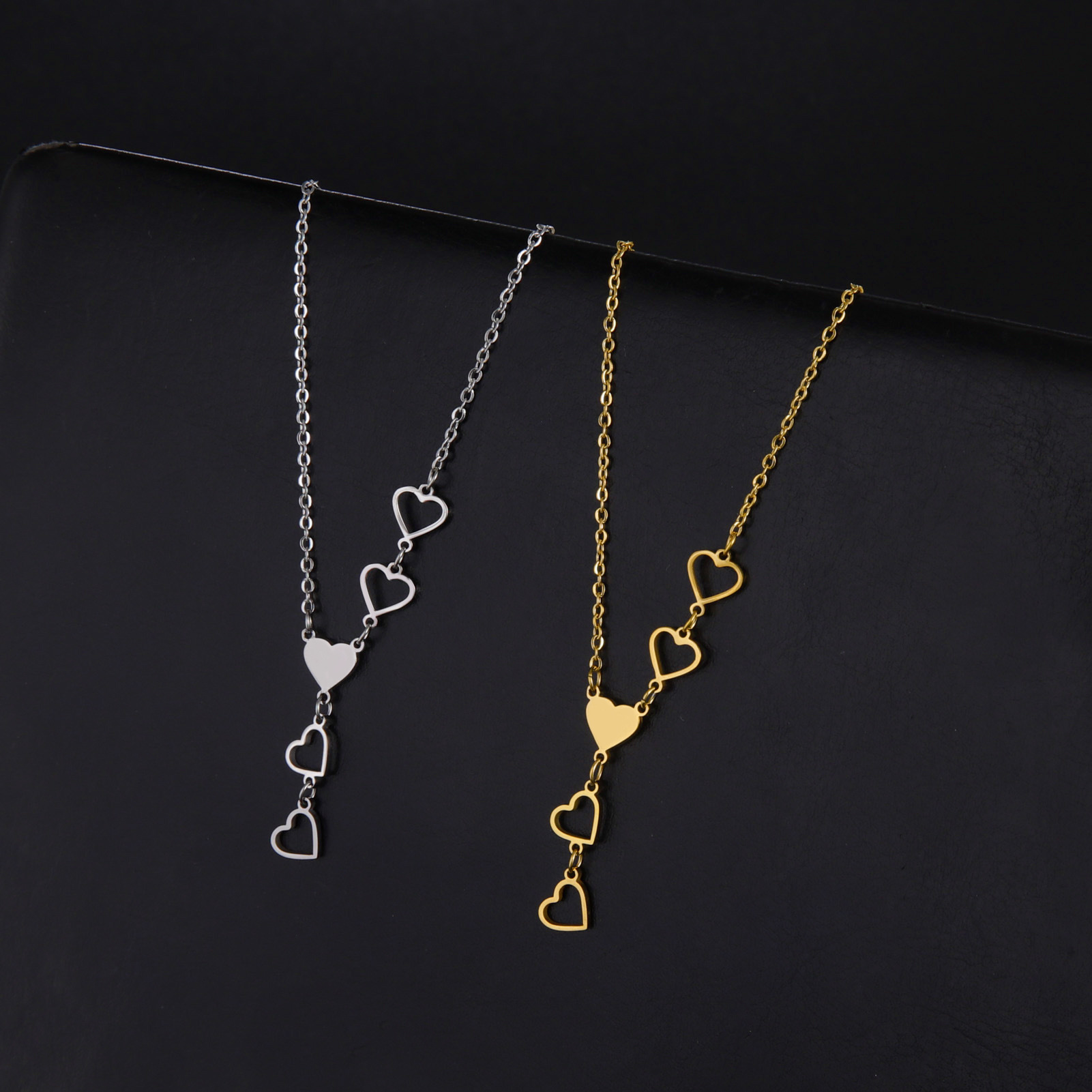Einfacher Stil Herzform Rostfreier Stahl Überzug Halskette display picture 5