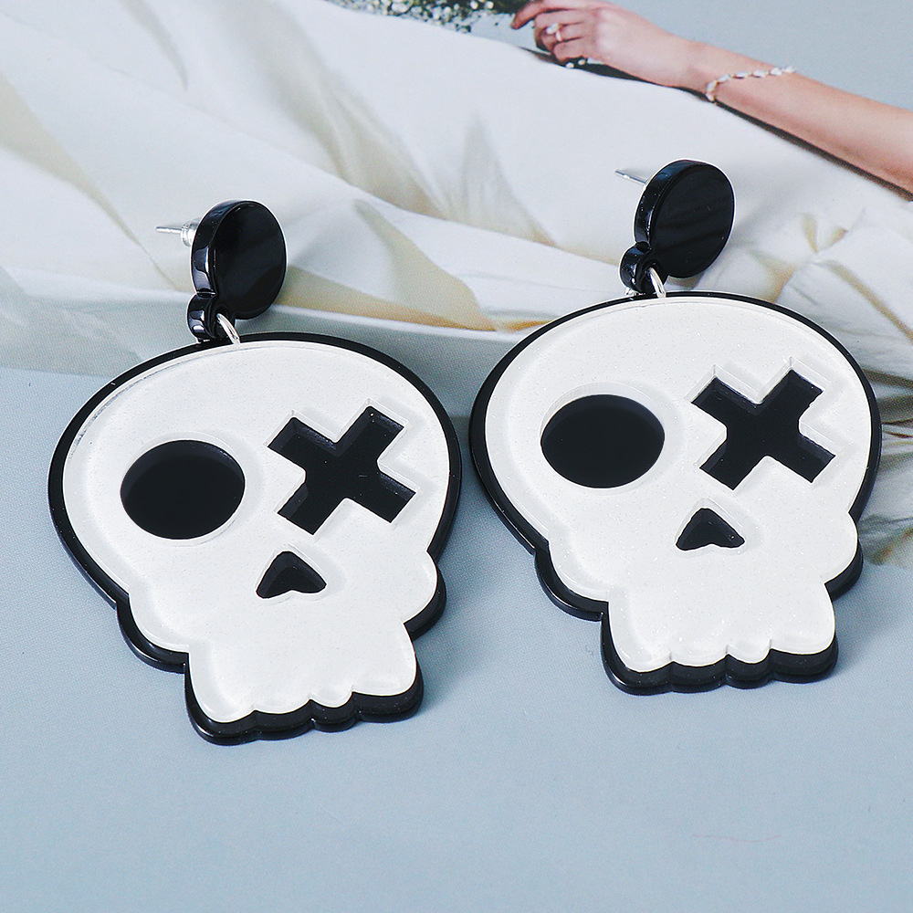Halloween Funny Pumpkin Skull Ghost Acrylic Personality Resin Earrings display picture 24
