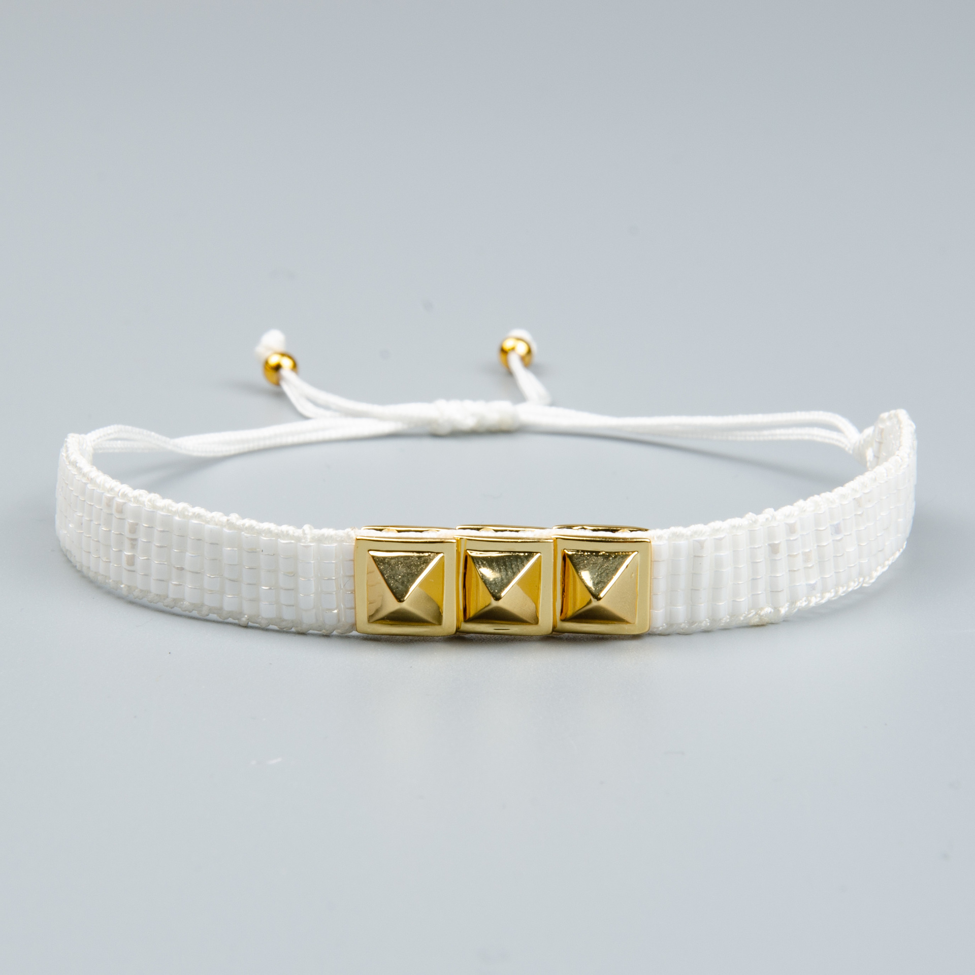 Nihaojewelry wholesale jewelry fashion devils eye rivet Miyuki beads rose gold multilayered bracelet NHGW383946picture4