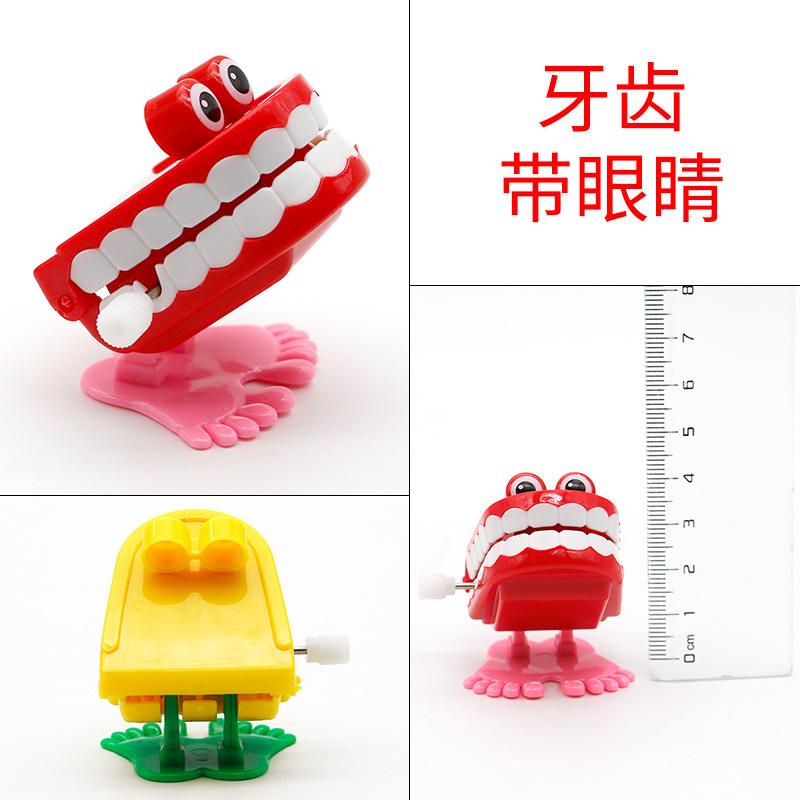 Juguetes dentales dientes de salto juguetes para niños juguetes de relojería dientes en forma de dientes saltando Rana regalos de jardín de infantes