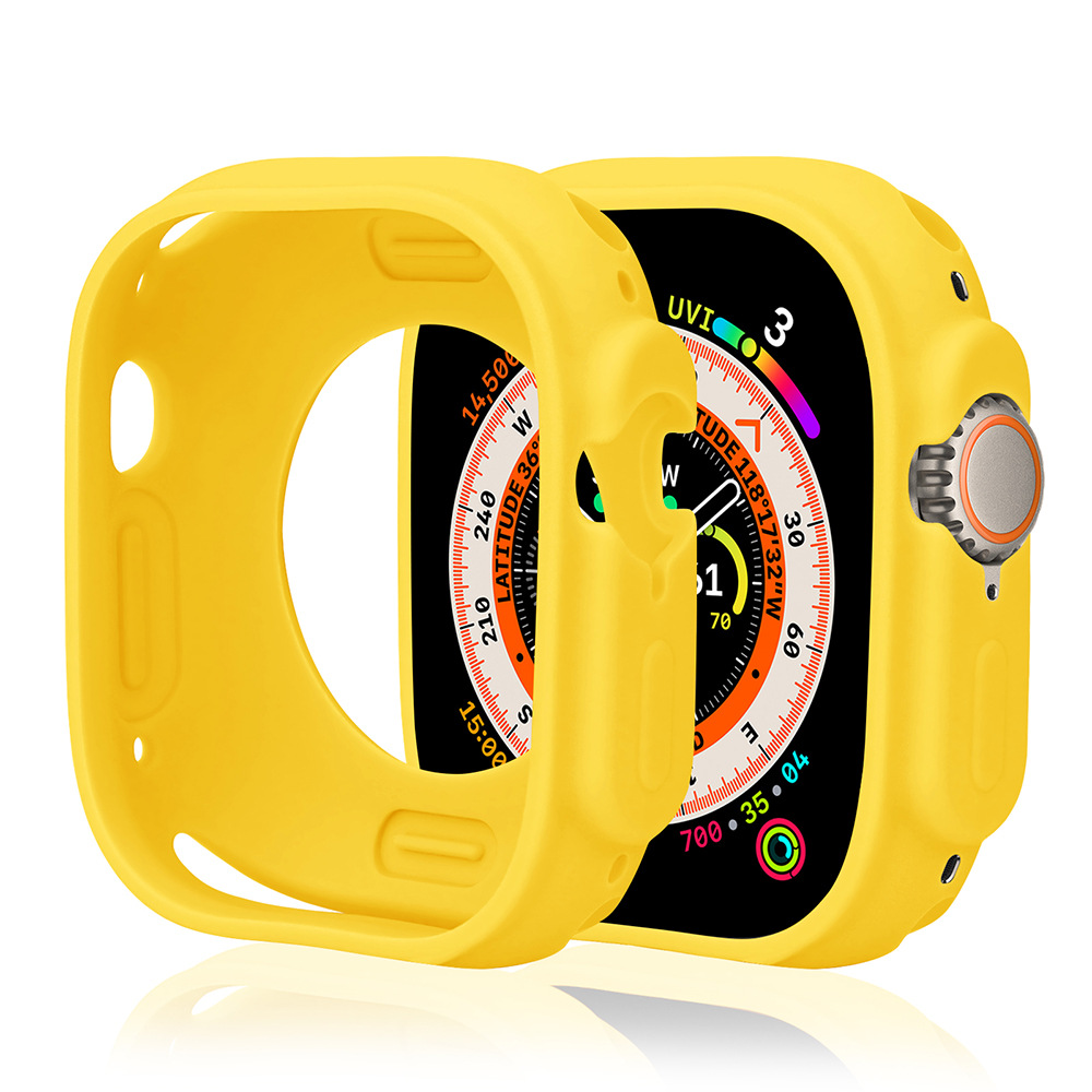 Aplicable para Apple Watch Applewatch9 caso ultra49mm caja de silicona caramelo cubierta de caja suave