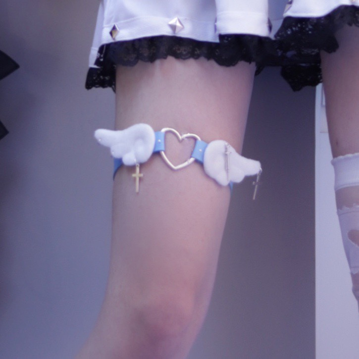 lolita Dark Wings leg ring leg belt y2g hot girl subculture Gothic leg chain bat