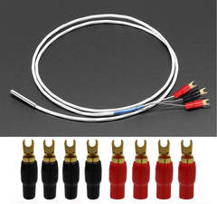 汽車音響改裝接線端子 4GA叉形黃銅接線端子配絕緣套10對裝銅端子