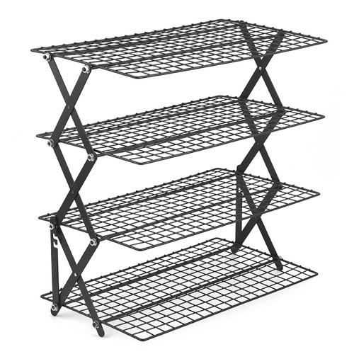 Outdoor camping meal rack, iron storage rack, portable storage rack, picnic rack, foldable table, three layers and four layers