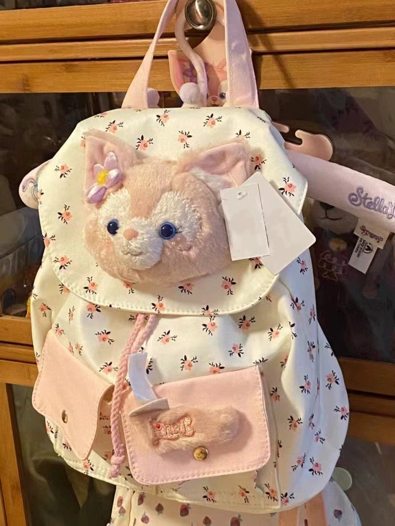 Cute Floral Backpack, Lightweight Pink Canvas Style, Small Daypack