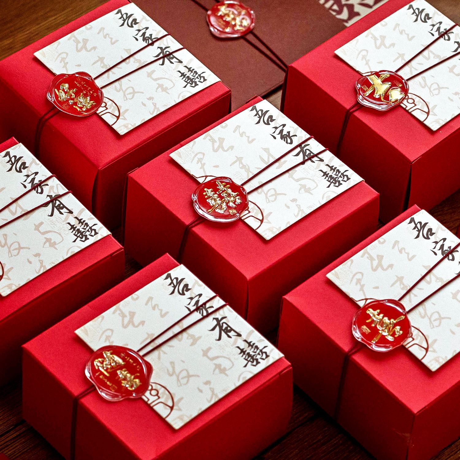 Mo bronceado pegatinas epoxi bendición serie de deseos Estilo Nacional bendición texto tema sellado pegatinas Diario material