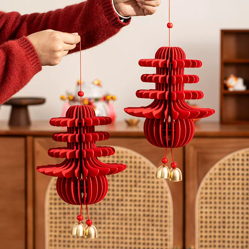 好高级~有年味儿了~2025新年装饰挂件春节元旦客厅墙壁灯笼摆件