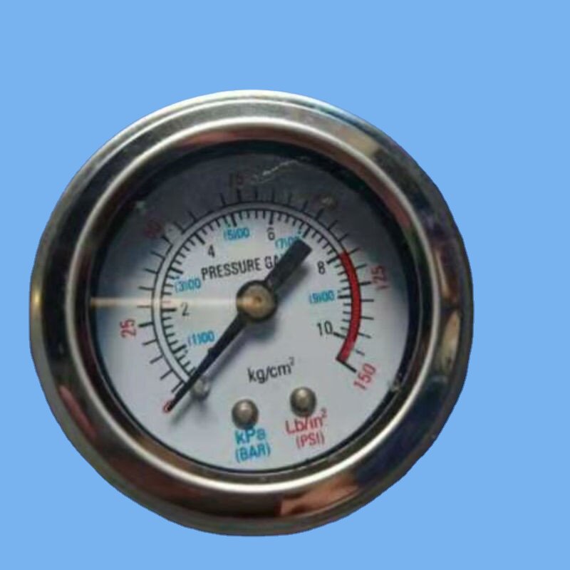 厂家供应y40带支架压力表卷边压力表轴向10kg包边气压表普通表