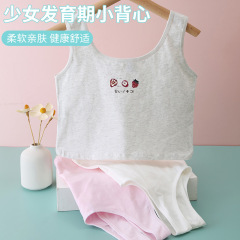 女の子のベストの発育期の一段階10-13歳の純綿の子供の下着の小学生の夏の薄い純