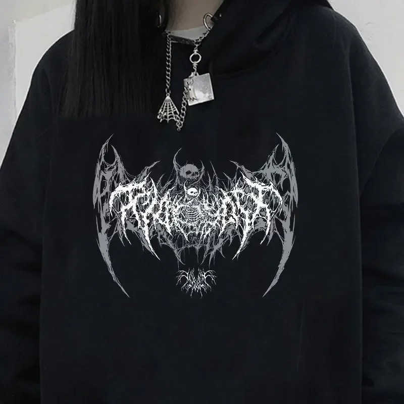 Women's Hoodie Long Sleeve Skull Graphic Print Gothic To