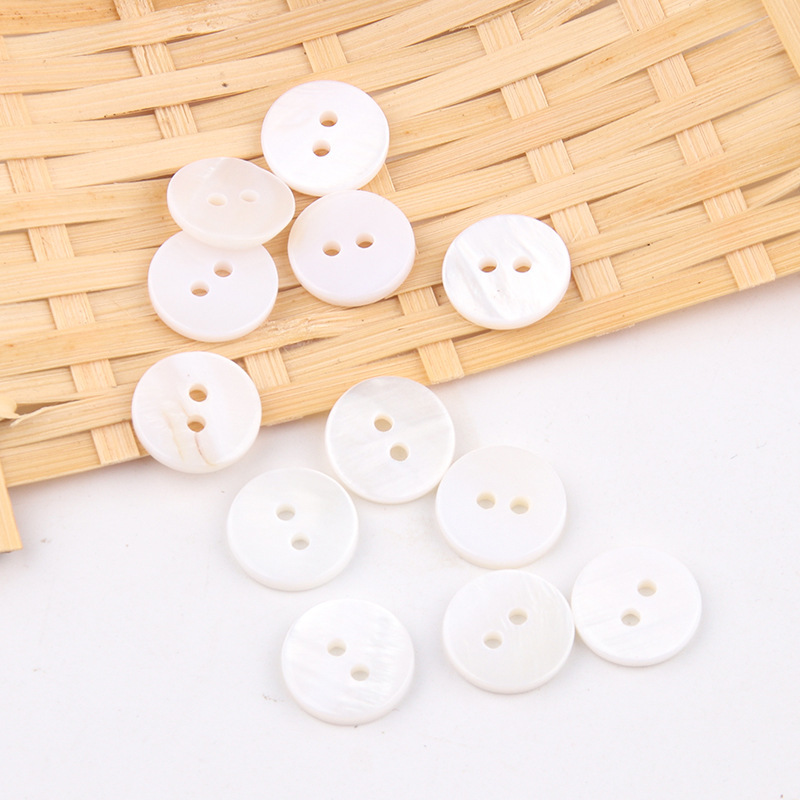 Botones de Concha Natural de Dos Orificios para Camisas y Prendas de Punto