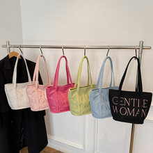 2025春夏新款时尚百搭字母单肩包包泰国Gentle Woman帆布包包女