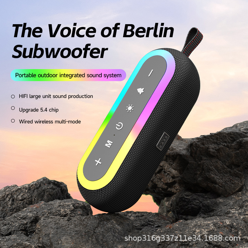 Neon Strip RGB Ambient Light Bluetooth Speaker Portable Wireless Subwoofer Desktop Universal Audio System Neon Strip RGB Ambient Light Bluetooth Speaker Portable Wireless Subwoofer Desktop Universal Audio System