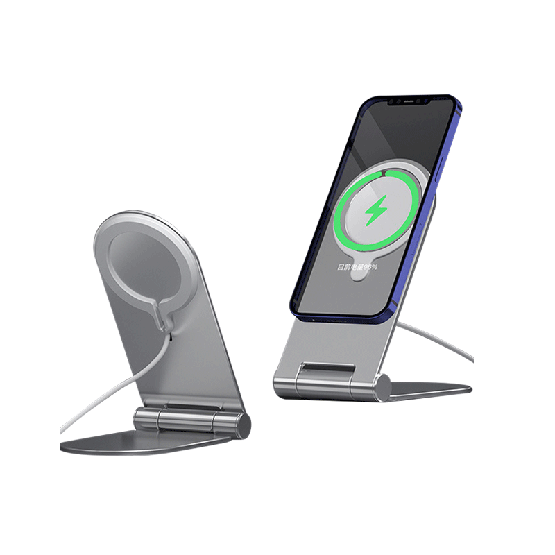 Aplicable a Apple 15MagSafe magnético soporte de carga inalámbrica de escritorio plegable portátil de aleación de aluminio soporte de teléfono móvil