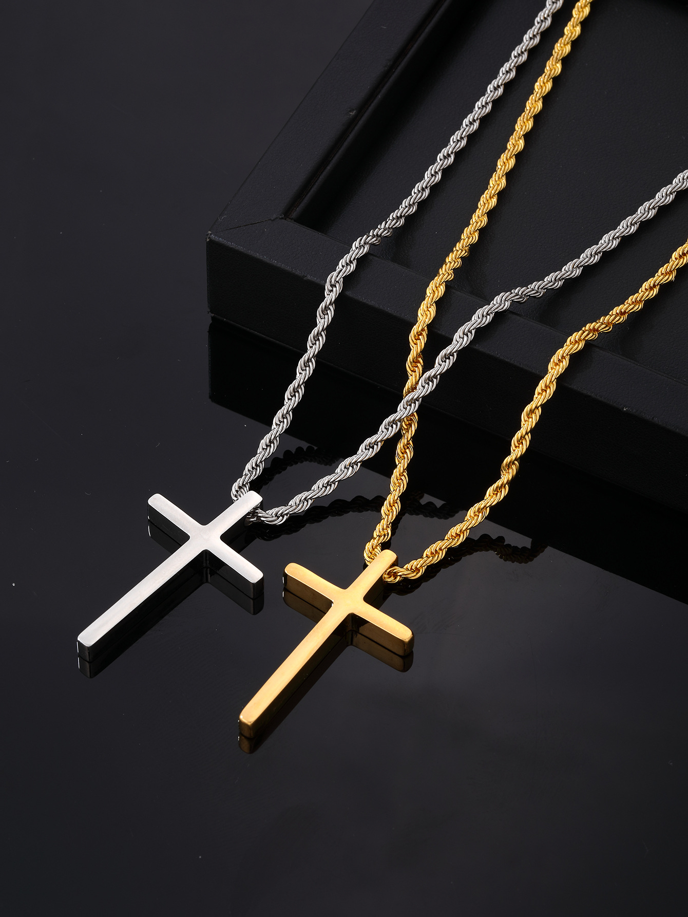 Hip-Hop Cross 304 Stainless Steel Plating Gold Plated Silver Plated Men's Pendant Necklace display picture 3