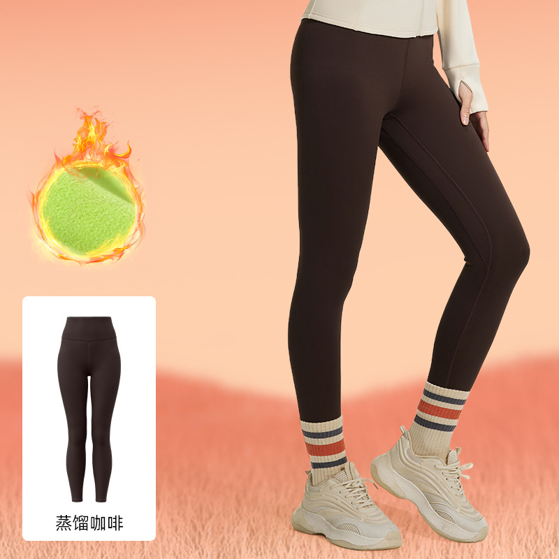 Juyi Tang otoño invierno miel de melocotón juego deportivo abrigo suelto bolsillo capuchón de lana grueso juego de yoga