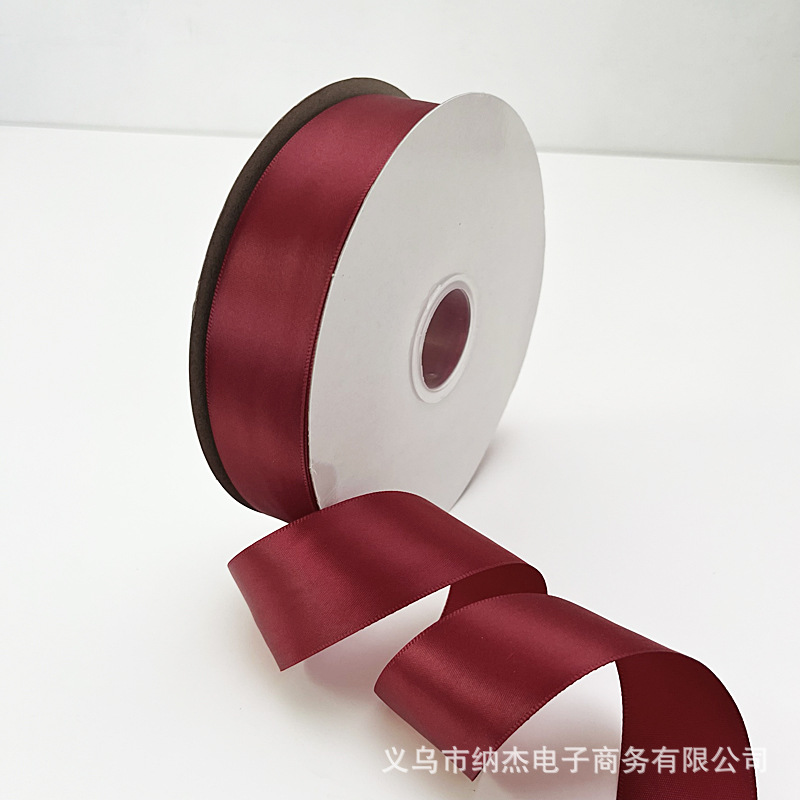 버건디 리본 4CM 롤 리본 타이 선물 2CM 새틴 나비 동반 선물 상자 포장 폴리 에스테르 벨트 6MM