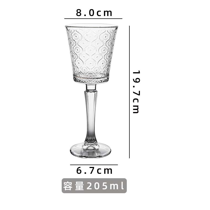 Vintage tazas de vino a rayas verticales tazas de vidrio de pie alto tazas de champán caseras europeas de alto valor de vino tazas de vino de fruta