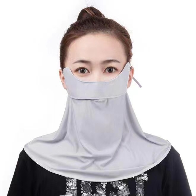 Mascarilla para el cuello para mujer, protector solar exterior de seda, protección para los ojos, parasol, protección UV para las partes del contorno de los ojos, protección UV para conducir, protección UV para ciclismo, seda de hielo.