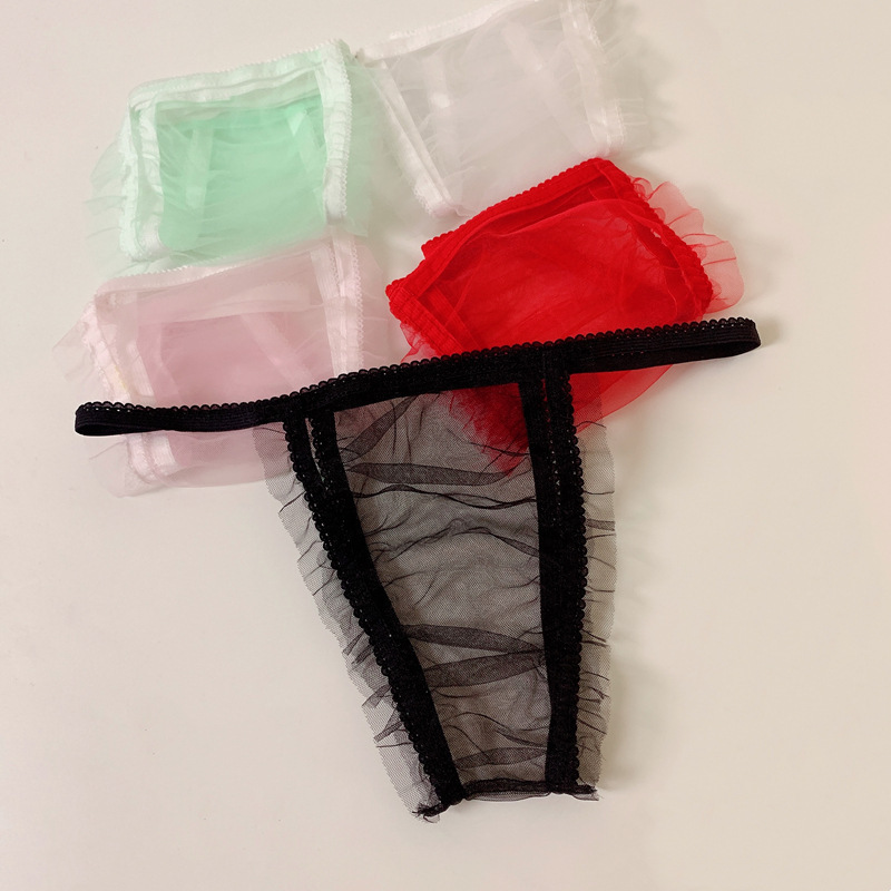 Hot Same-sex Boys Wear Transparent Mesh Sexy Men's and Women's Thong Panties
