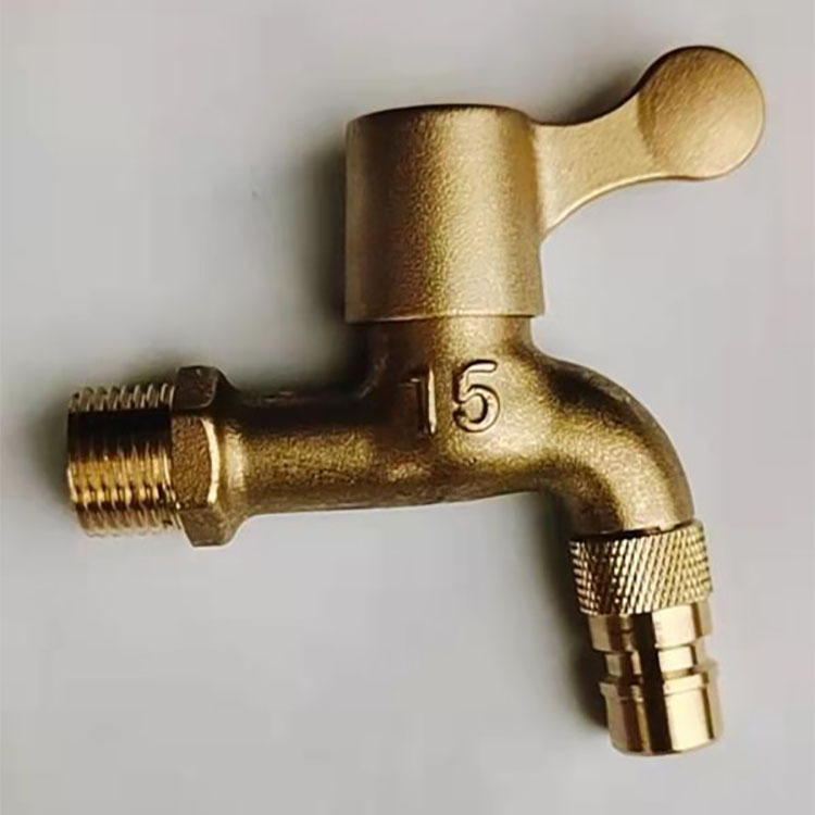 Southern Jinmei Brass Natural Color Washing Machine Quick-Open Faucet 1/2 Inch and 3/4 Inch Inlet and Outlet Brass Faucet