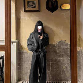 美式小众设计信鸽cleanfit开衫夹克外套男款春秋季高级感双扣上衣