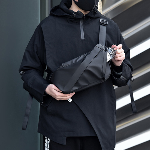 Men's crossbody bag large capacity chest bag shoulder bag small backpack student sports waist bag S114#