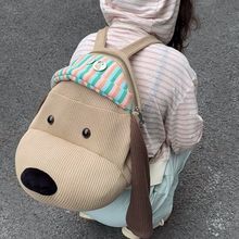 爆款可爱卡通小狗条纹双肩包百搭时尚背包通勤外出轻便ins风书包