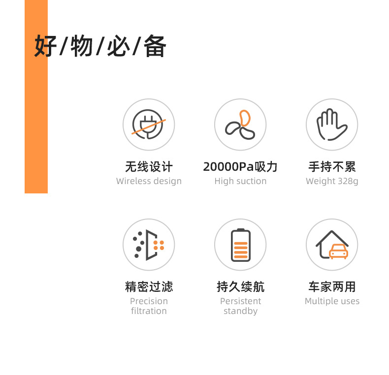 New cross-border mini handheld car household two-in-one vacuum cleaner wireless portable high-power mute vacuum cleaner
