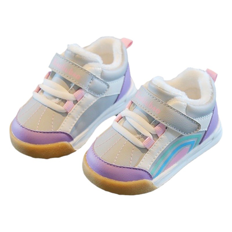 Otoño e invierno nuevos dos zapatos de algodón para niños al por mayor zapatos de algodón para niños zapatos de bebé forrados de lana caliente cálido