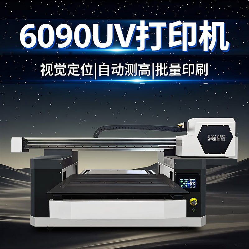 6090视觉定位UV打印机小型平板亚克力酒瓶手机壳水晶标圆柱体印刷