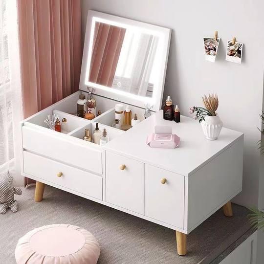 Small Apartment Dressing Table Bedside Table Small Makeup Table Bedroom Low Cabinet Cosmetic Storage Tatami Dressing Cabinet