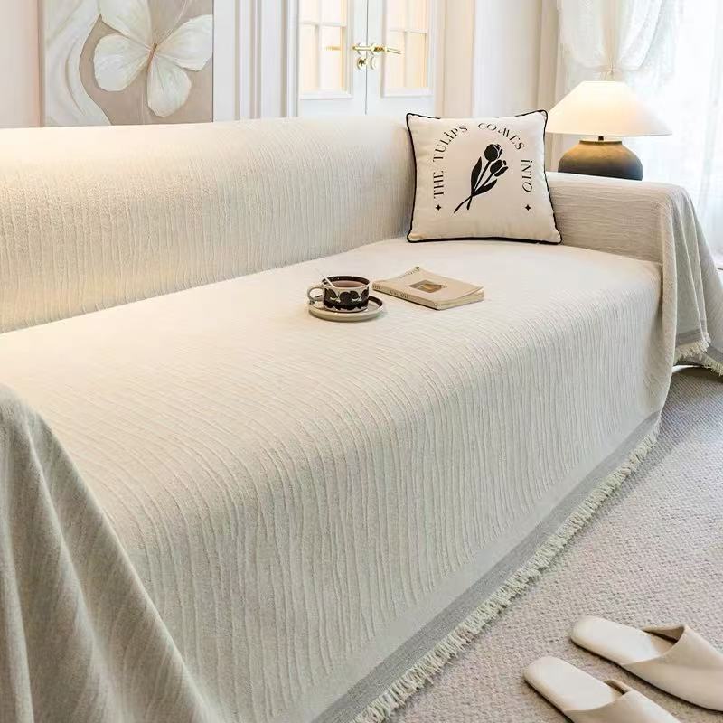 Chenille-Bezug, rutschfest, katzensicher, einteiliger Sofabezug, universell, vollständige Abdeckung_voghion.com