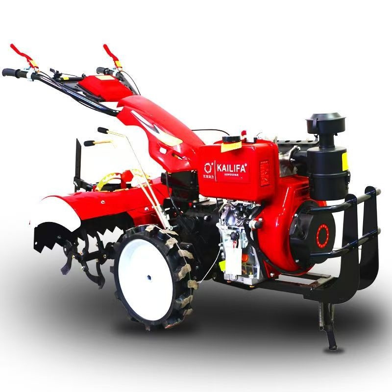 加强款直连轴柴油微耕机195型四驱除草耕地机 水旱两用打田旋耕机