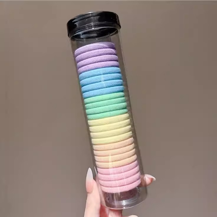 cordón de correa de goma sin costura, cordón de cabello de alta elasticidad, anillo de cabello duradero, cabello alto, cola de caballo fija, cuerda de cabello de bola