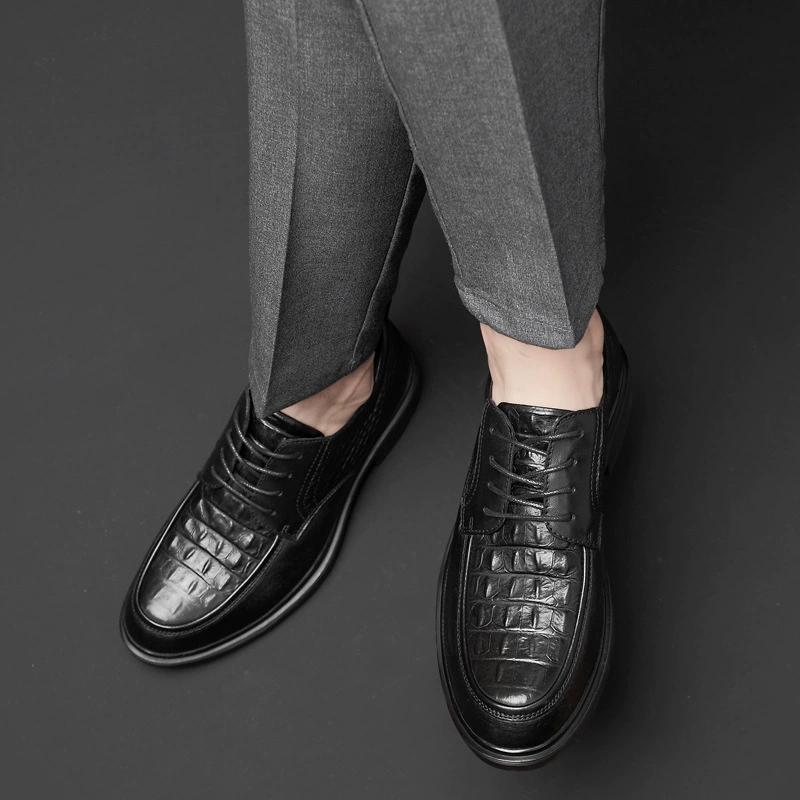 Men's leather breathable footwear, work fashionable classic suit, shoes, cowhide, Korean style, plus size